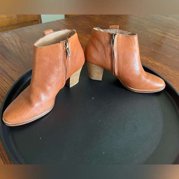 Madewell Leather Ankle Boots | Size: 6.5 | English Saddle - Picture 1 of 8